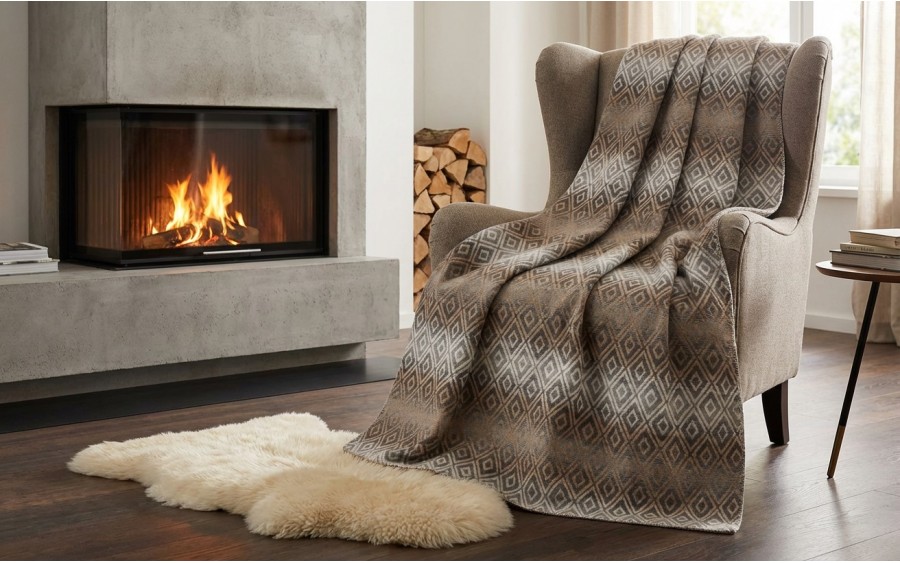 Koc bawełniany 150x200 cm SAVONA Smoke 22439350