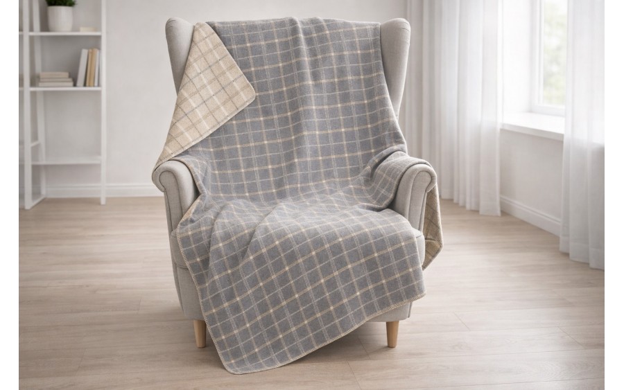 Koc bawełniany 150x200 cm SAVONA Light Grey 22539250