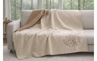 Koc bawełniany 150x200 cm JADE 38178050 ecru