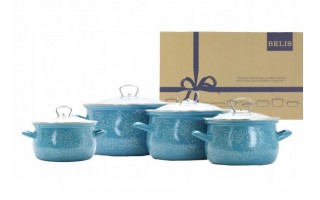 Komplet 4 garnków z pokrywkami Belis Flower 169690