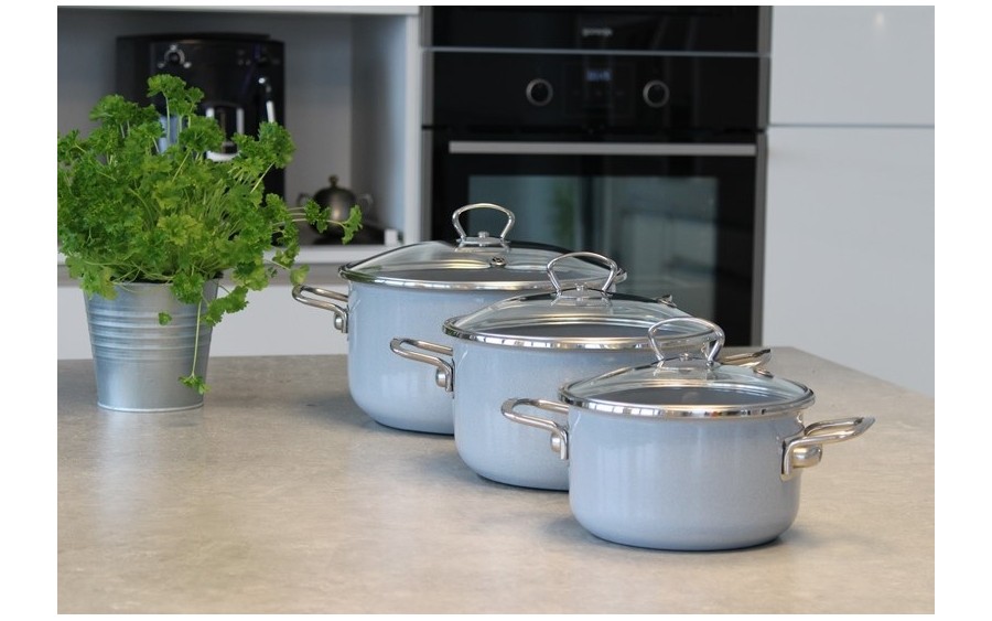 Komplet 4 garnków z pokrywkami Belis Grey Premium 169775