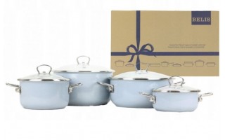 Komplet 4 garnków z pokrywkami Belis Grey Premium 169775