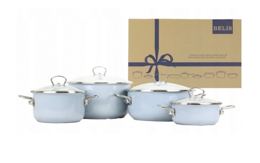 Komplet 4 garnków z pokrywkami Belis Grey Premium 169775