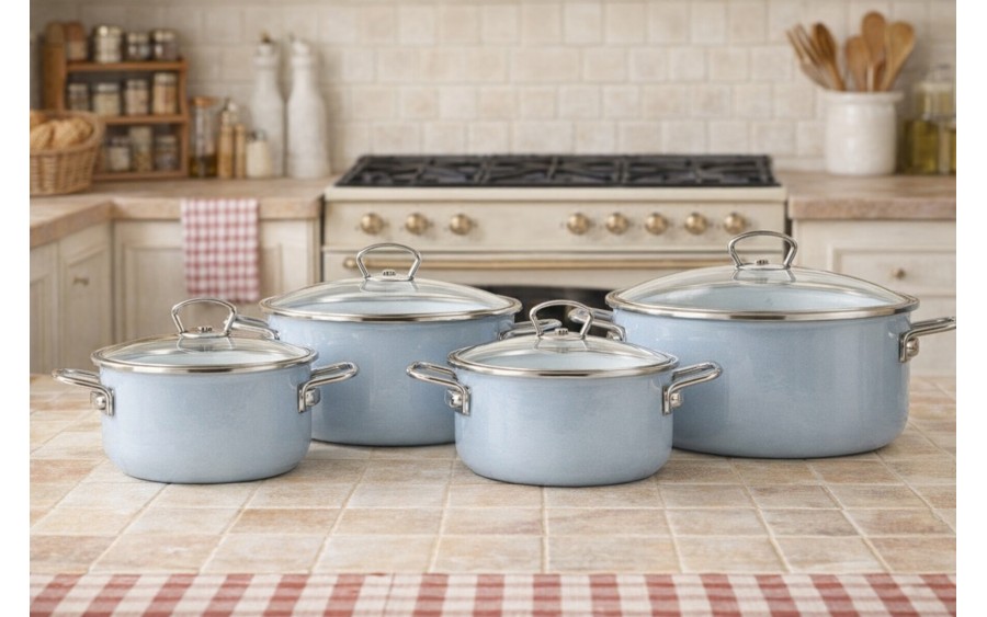 Komplet 4 garnków z pokrywkami Belis Grey Premium 169775