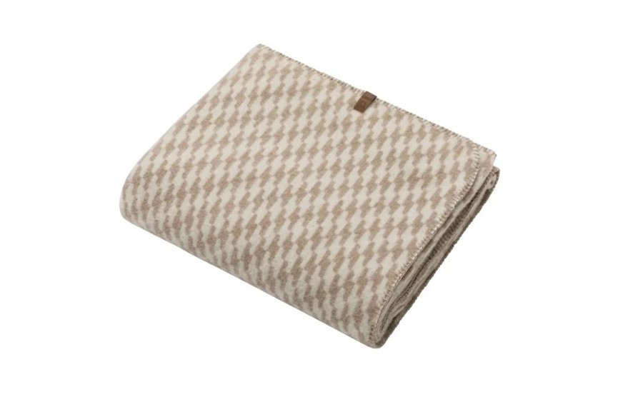 Koc wełniany 160x200 cm MERANO 07558060 Ecru pepitka