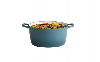 Garnek żeliwny 6 L Stars turkus