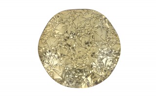 Podstawka szklana 20 cm falowana złota RF0704