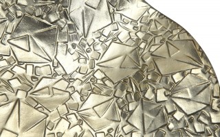 Podstawka szklana 24,5 cm falowana złota RF0706