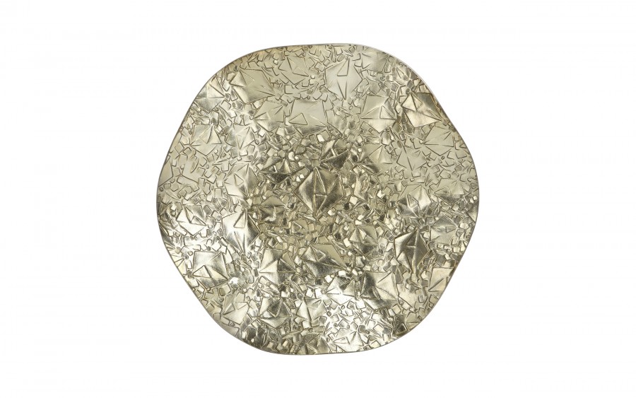 Podstawka szklana 24,5 cm falowana złota RF0706