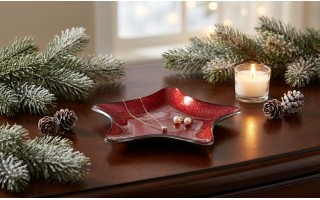 Podstawka szklana 17 cm gwiazda czerwona RF071