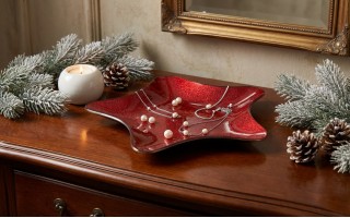 Podstawka szklana 23 cm gwiazda czerwona RF0715