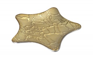 Podstawka szklana 17 cm gwiazda złota RF0716