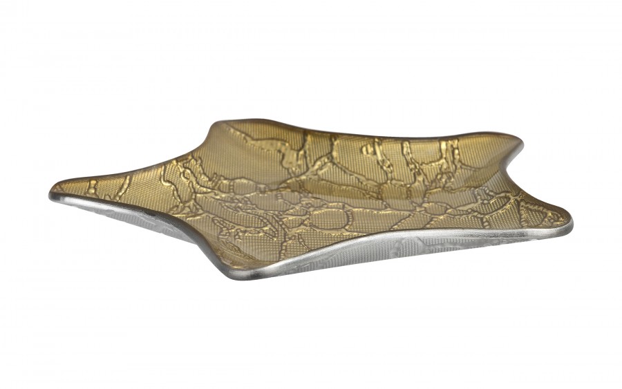 Podstawka szklana 17 cm gwiazda złota RF0716