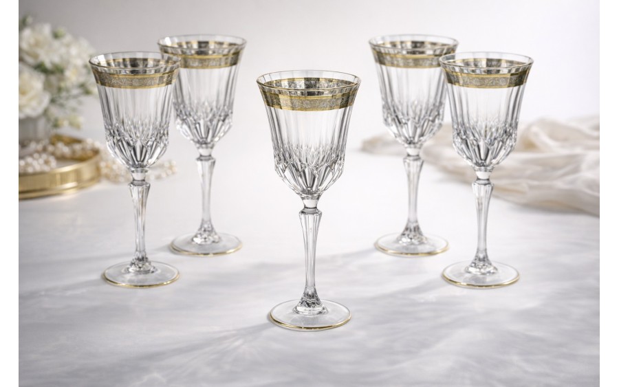 Komplet 6 kieliszków do wina 220 ml Royal Gold
