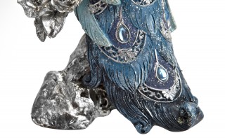 Figurka dekoracyjna Paw 29 cm niebieski 164728