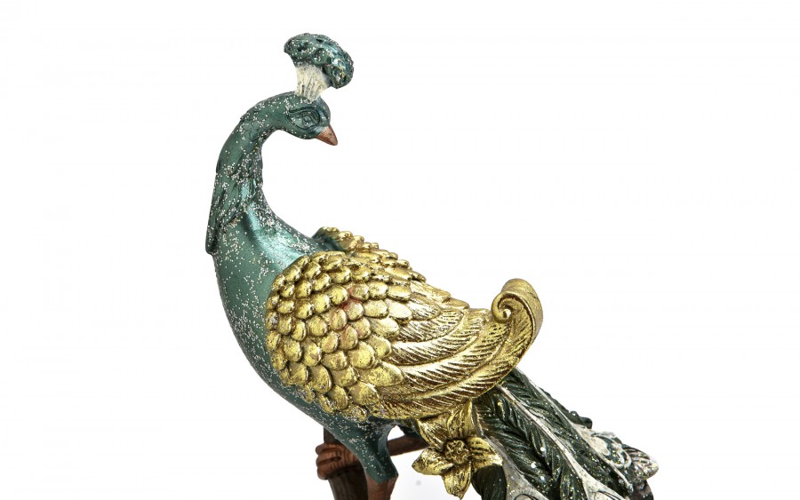 Figurka dekoracyjna Paw 29 cm niebiesko-złoty 181031