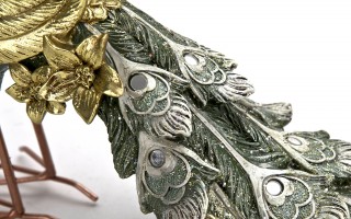 Figurka dekoracyjna Paw 20 cm niebiesko-złoty 180913