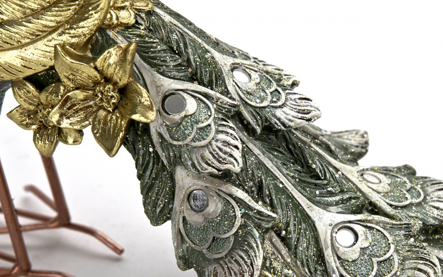 Figurka dekoracyjna Paw 20 cm niebiesko-złoty 180913