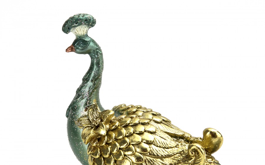 Figurka dekoracyjna Paw 20 cm niebiesko-złoty 180913