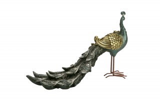 Figurka dekoracyjna Paw 20 cm niebiesko-złoty 180913