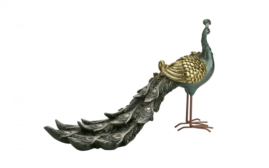 Figurka dekoracyjna Paw 20 cm niebiesko-złoty 180913