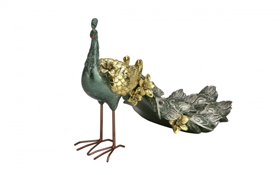 Figurka dekoracyjna Paw 20 cm niebiesko-złoty 180913