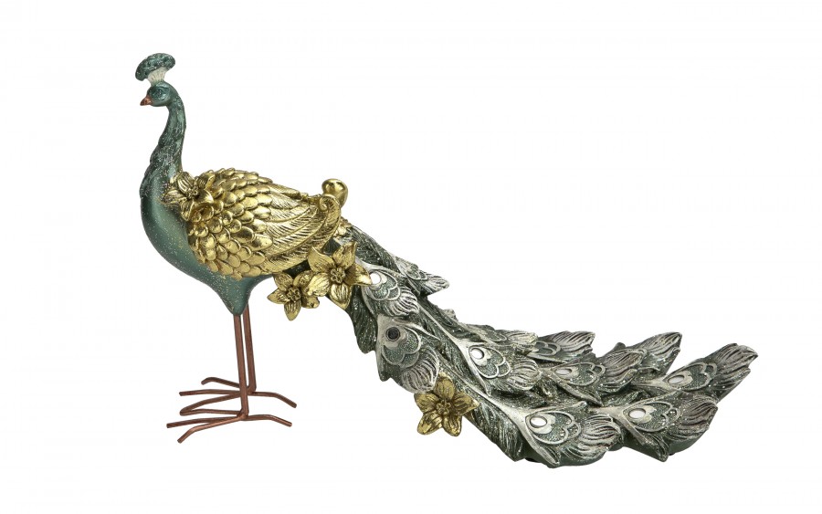 Figurka dekoracyjna Paw 20 cm niebiesko-złoty 180913