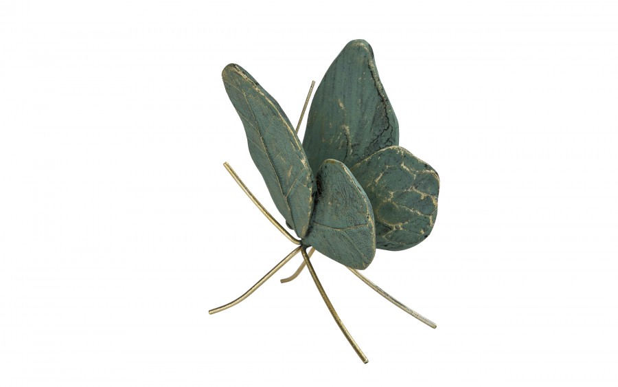 Ozdoba Motyl zielono-złoty 13 cm