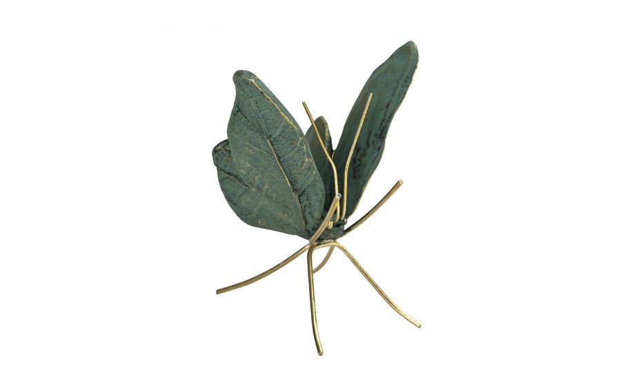 Ozdoba Motyl zielono-złoty 13 cm