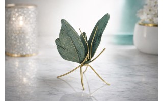Ozdoba Motyl zielono-złoty 13 cm