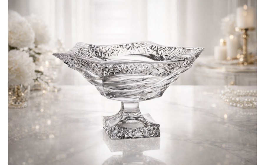 Misa kryształowa na nodze 33 cm Flamenco Ice