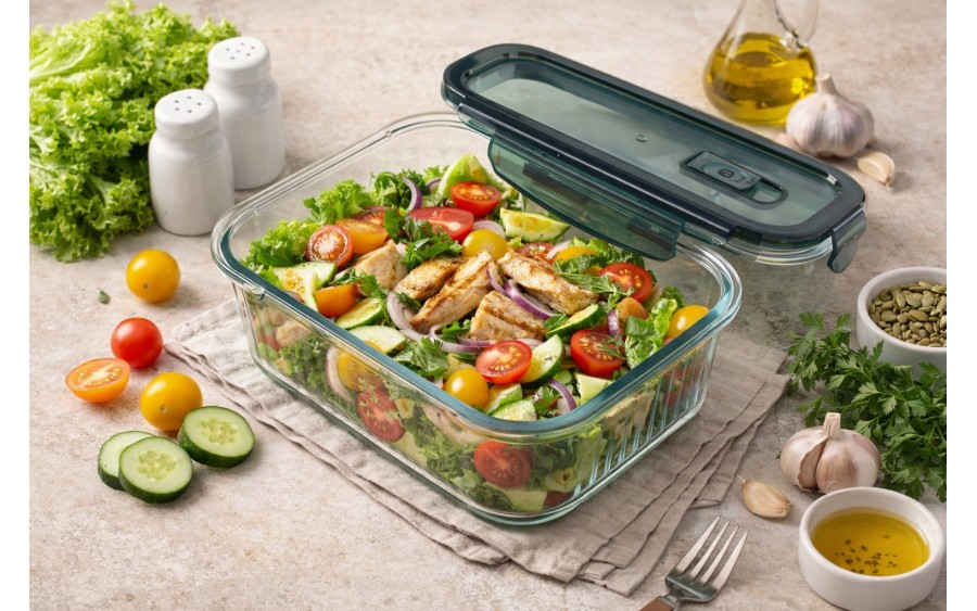 Pojemnik szklany 1 L na lunch żywność Rillet AMBITION