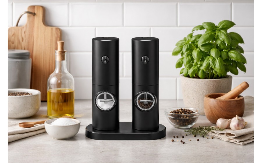Komplet młynków elektrycznych do pieprzu i soli Melizzo