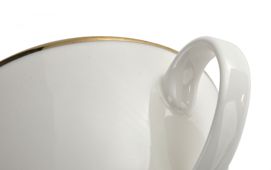 Filiżanka porcelanowa 370 ml ze spodkiem Bella Złota Linia