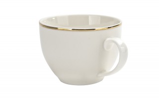 Filiżanka porcelanowa 370 ml ze spodkiem Bella Złota Linia