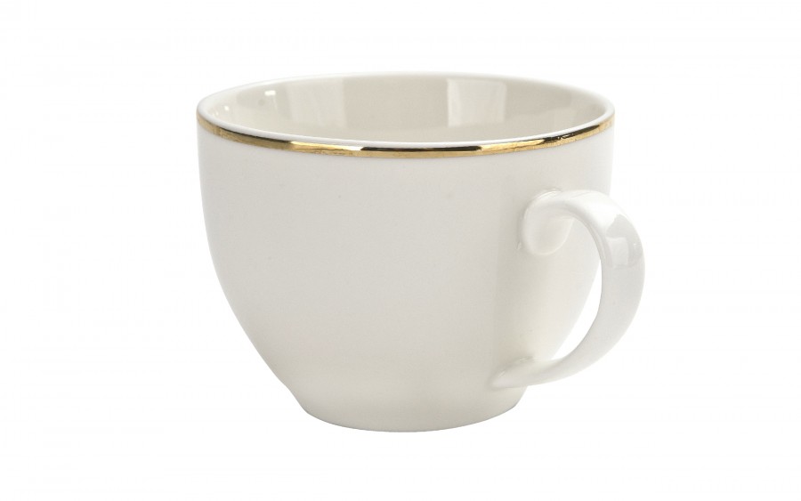 Filiżanka porcelanowa 370 ml ze spodkiem Bella Złota Linia