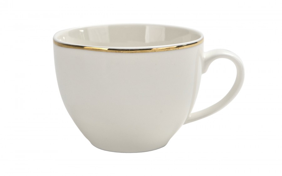 Filiżanka porcelanowa 370 ml ze spodkiem Bella Złota Linia