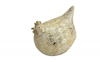 Figurka dekoracyjna Kura 17,5x13x19 cm złota 15331