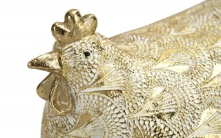 Figurka dekoracyjna Kura 17,5x13x19 cm złota 15331