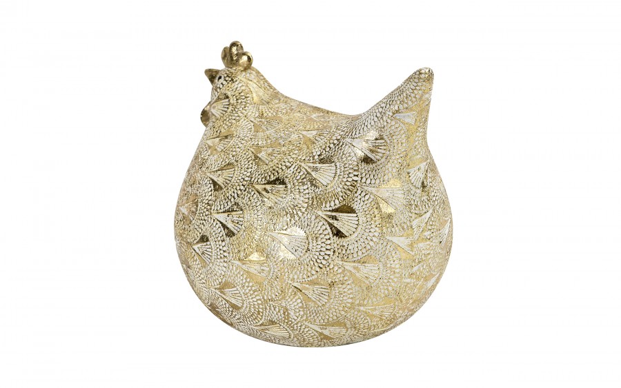 Figurka dekoracyjna Kura 17,5x13x19 cm złota 15331