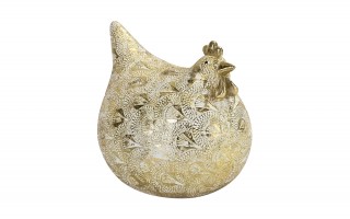 Figurka dekoracyjna Kura 17,5x13x19 cm złota 15331