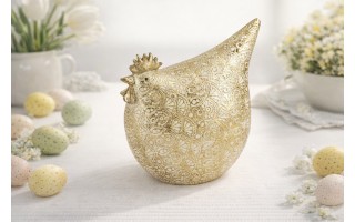 Figurka dekoracyjna Kogut 17,5x13x19 cm złota 15331