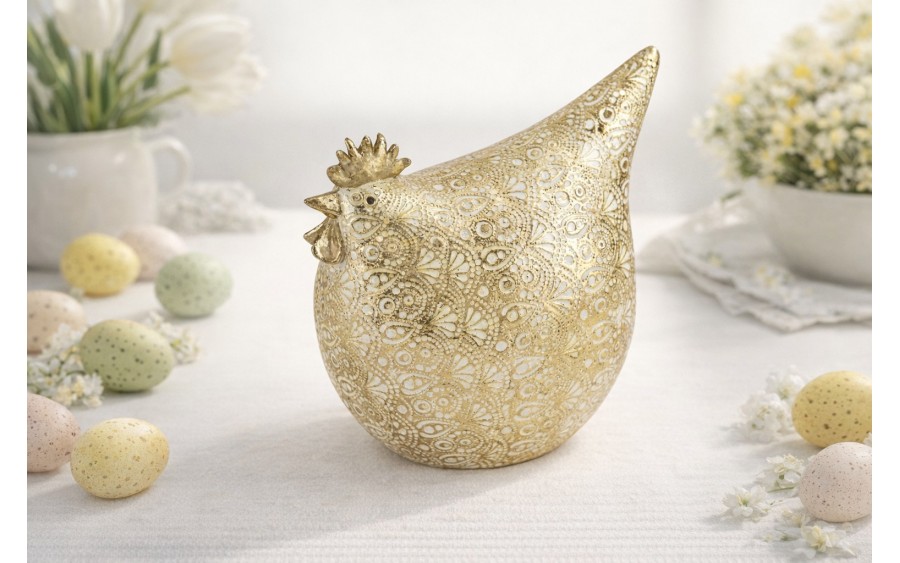 Figurka dekoracyjna Kogut 17,5x13x19 cm złota 15331