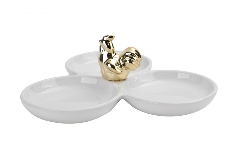 Talerz na jajka ze złotą kurką 90214