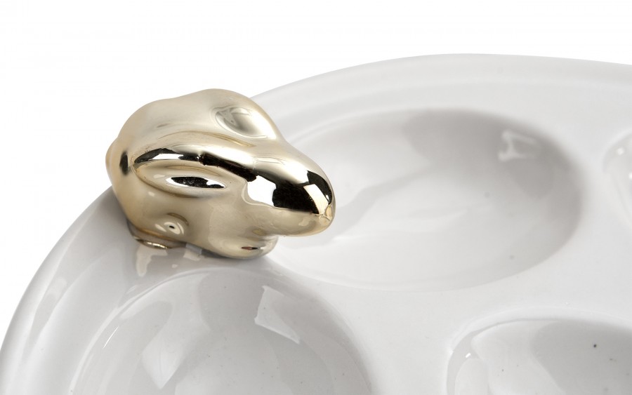 Talerz na jajka złoty królik 89010