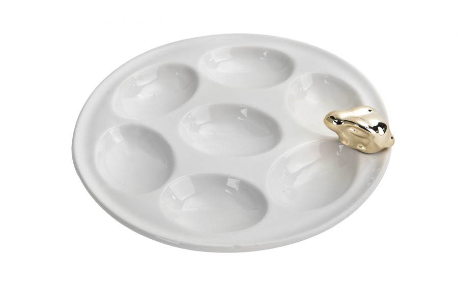 Talerz na jajka złoty królik 89010