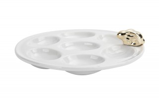 Talerz na jajka złoty królik 89010