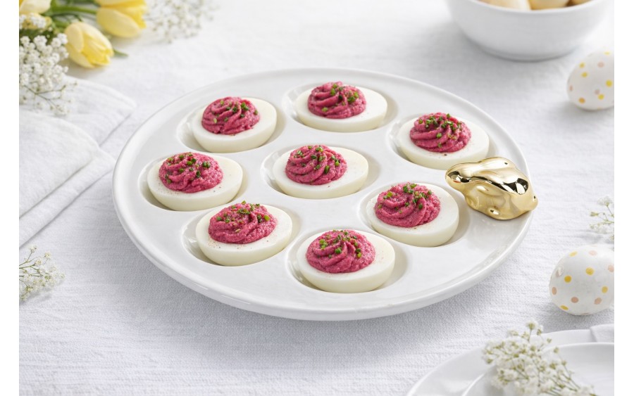 Talerz na jajka złoty królik 89010