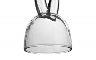 Patera szklana z kloszem Uszy Królika 12x12x28,5 cm