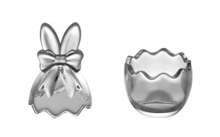 Pojemnik szklany Jajko z kokardką 17 cm otwierane